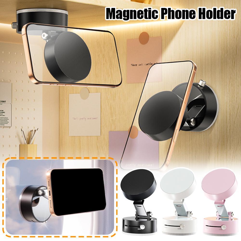 Foldable Magnetic Vacuum Car Phone Holder Foldable Suction Cup With Suction Cup Hands-Free Navigation For Smart Phone - 图片 2
