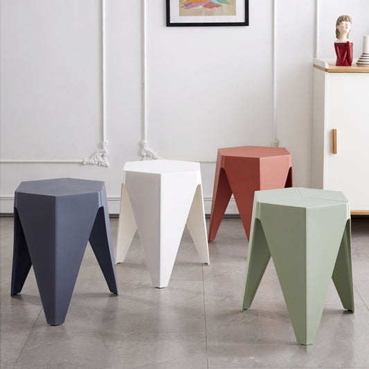 Household Plastic Stool Nordic Windmill Round Stool Thickened Stackable Plastic Stool Simple Modern Dining-table Chair High B