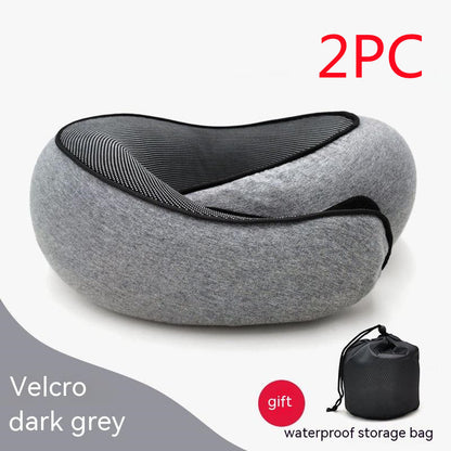 Travel Neck Pillow Non-Deformed Airplane Pillow Travel Neck Cushion Durable U-Shaped Travel Memory Cotton Nap Neck Pillow 2fb
