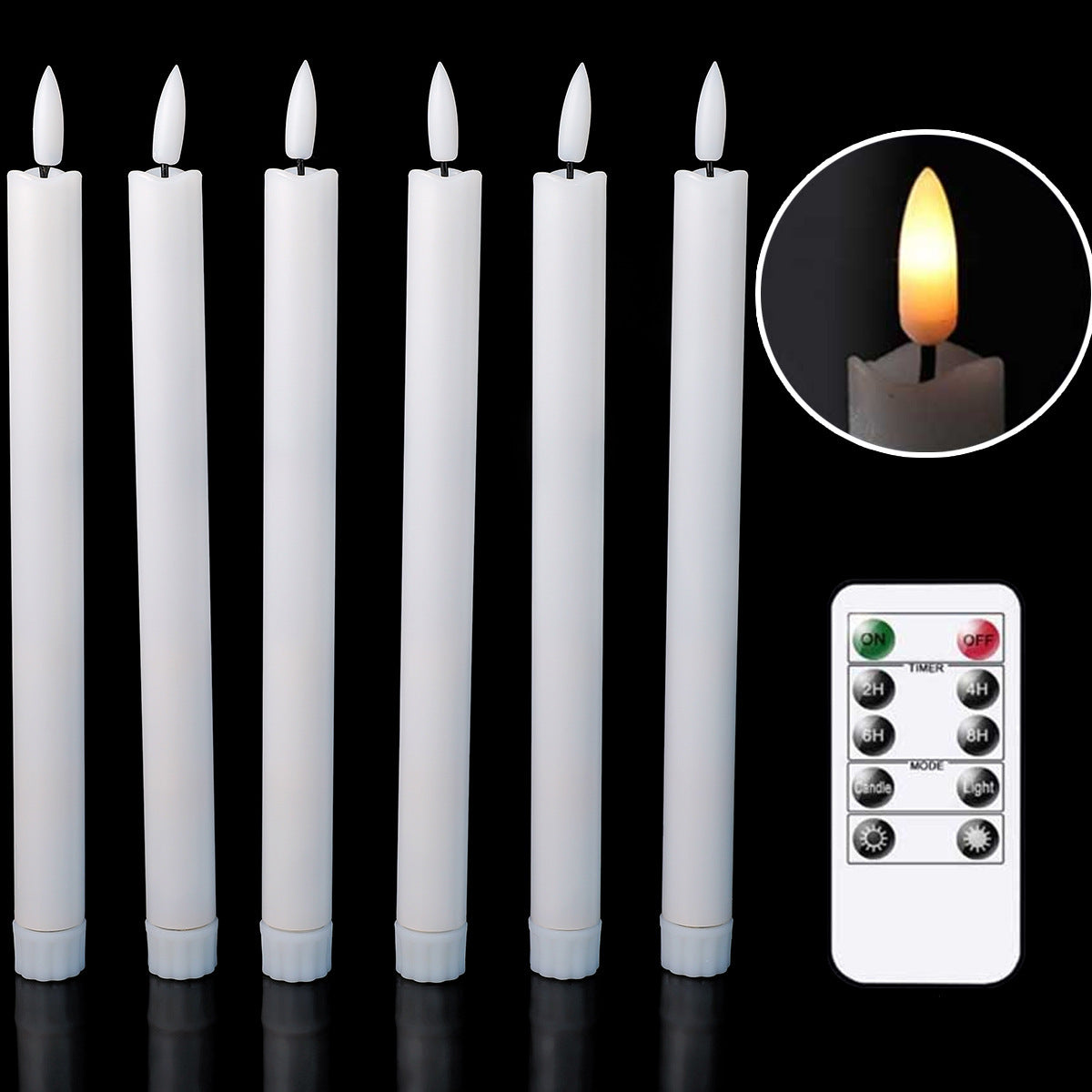 255cm10 Inch Bullet 10 Key Remote Control Wave Mouth Electronic Candle Plastic Birthday Christmas Eve - HD Wireless Product #4