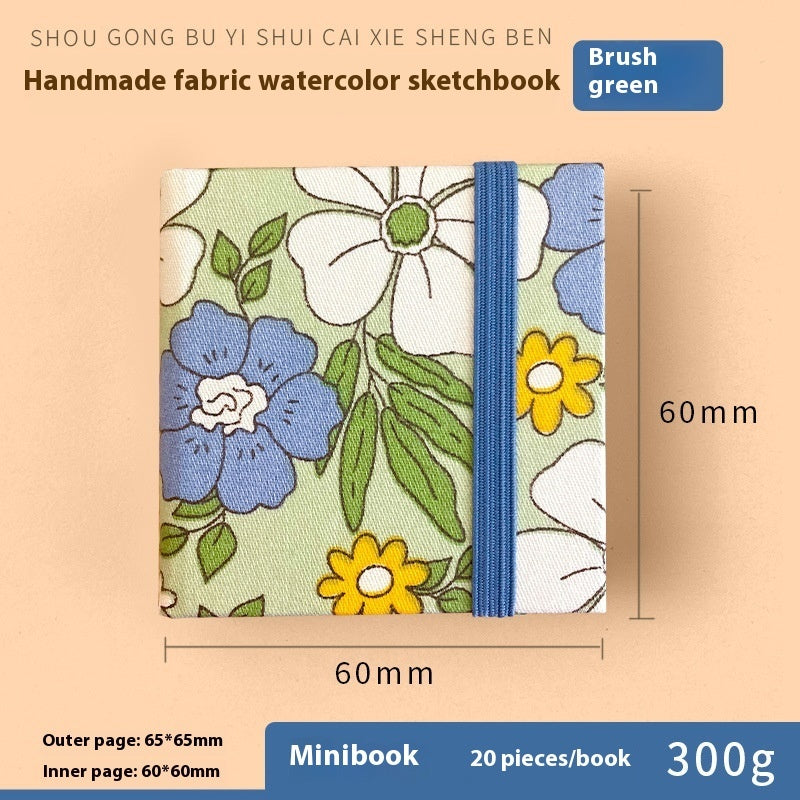 Feiluniao Watercolor Notebook Fabric Handmade Mini Portable Portable Character Sketch Hand Painted Graffiti Drawing Book - 图片 45