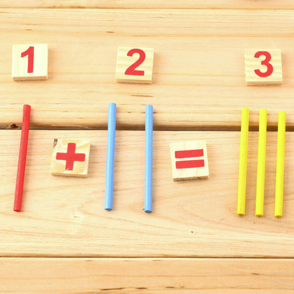 Math Manipulatives Wooden Counting Sticks Intelligence Montessori Math Wooden Color Calculation Education Enlightenment Toy 3