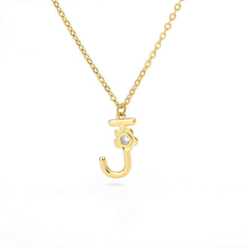 Rose English Alphabet Pendant Necklace 3008f086 80ab 44c9 9c18 c84e8b64dfb4