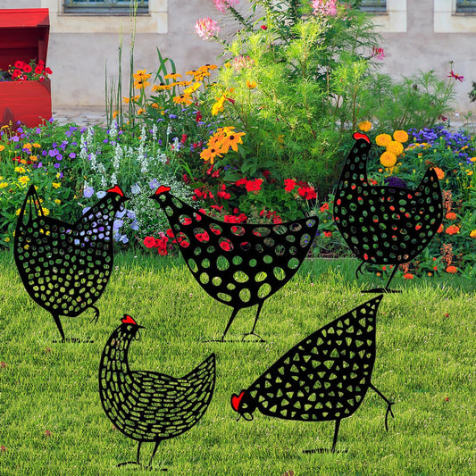 Chicken Yard Art Outdoor Garden Back Yard Gazon Stakes Hen Yard Decor 3009732560411