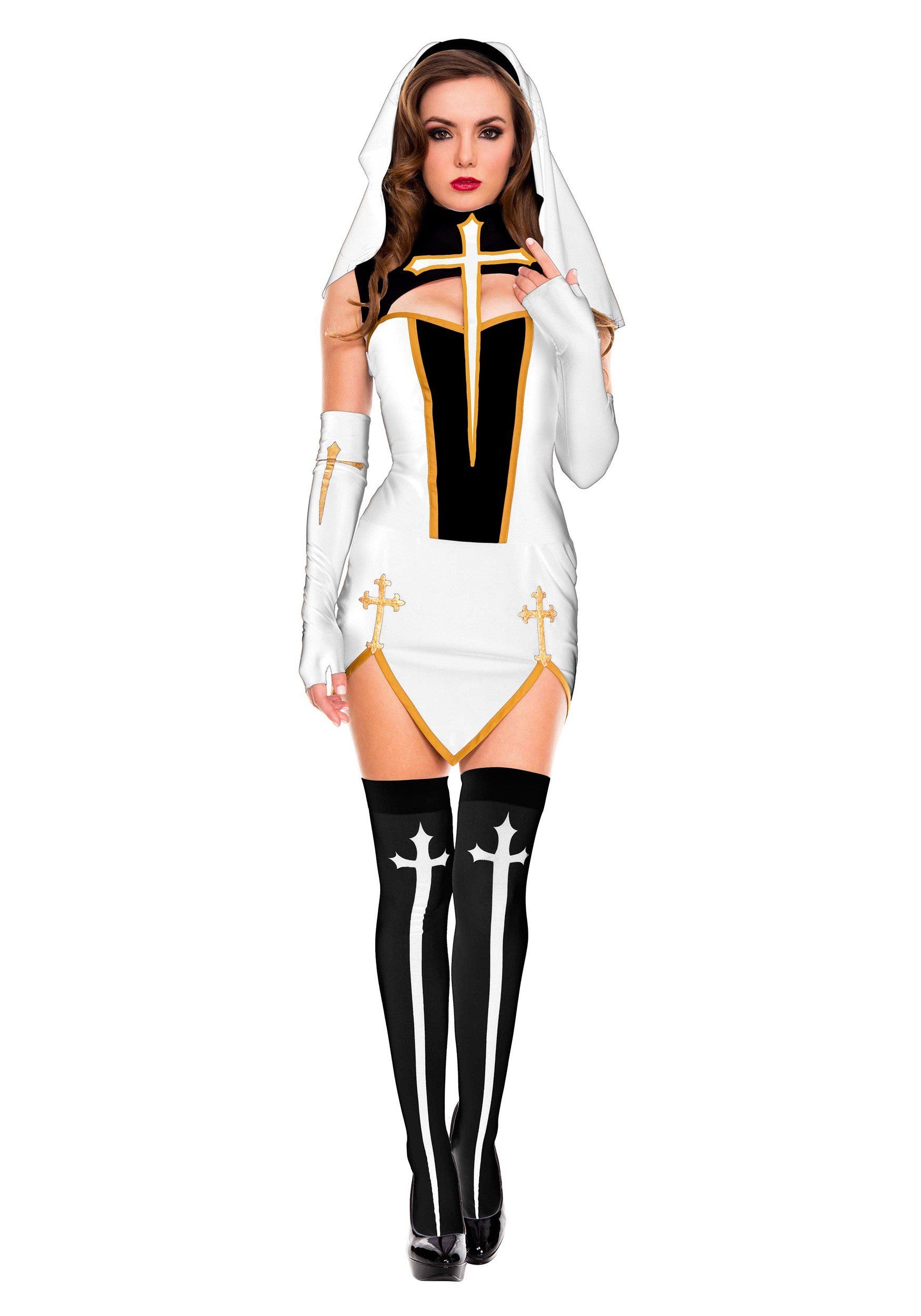 Sexy Bad Habit Nun Costume Religious Sister Fancy Dress 3012904897687