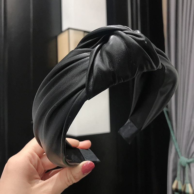 PU imitation leather knotted headband 302775715308