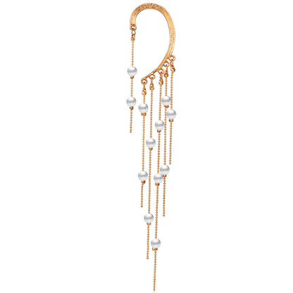 No Pierced Pearl Tassel Long Ear Clip 3028883a 0edd 473f ac0f da433d64aeb3