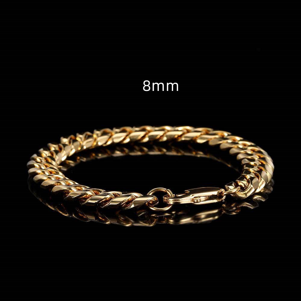 Japanese Buckle Stainless Steel Round Grinding Encrypted Cuban Bracelet 3028b11f d3c0 4687 b36a b70c5d397b4c