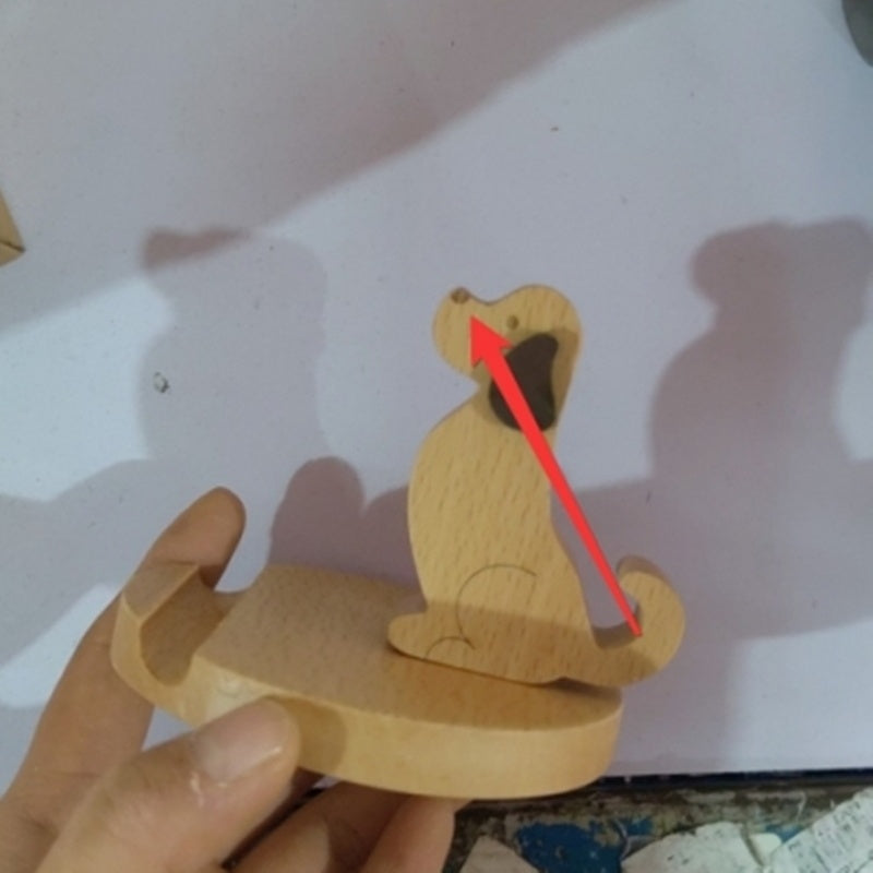 Creative  Mobile Phone Toma Back With Coin Beech Wood Lazy Phone Holder Custom Lettering - 图片 11