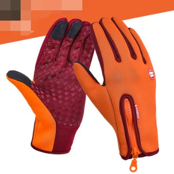 Outdoor Waterproof Gloves Touch Screen Windproof Riding Zipper Sports Winter Warm Fleece Mountaineering Gloves 3052728959158