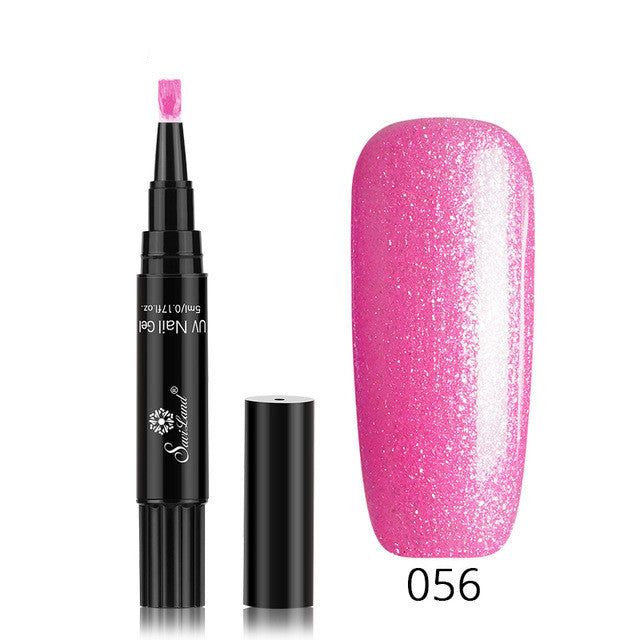 3 In 1 Gel Nail Varnish Pen Glitter One Step Nail Art Gel Polish Hybrid - HD Wireless Product #16