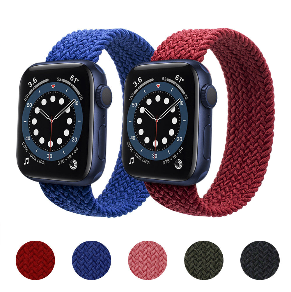 Compatible with Apple , Nylon One-Piece Watch Strap Woven With Plastic Head 30678259144602