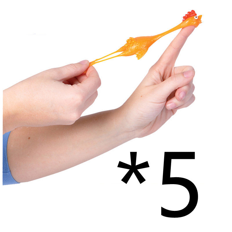 Catapult Launch Rubber Catapulted Chicken Toys Light Finger Prank Stretchy Flying Ejection Toy Slingshot Turkey Sticky 307cd0