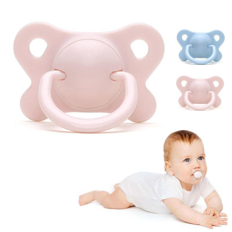 Pacifier Sleeping Baby Pacifier Newborn Silicone Pacifier Super Soft Flat Head 3084814250785