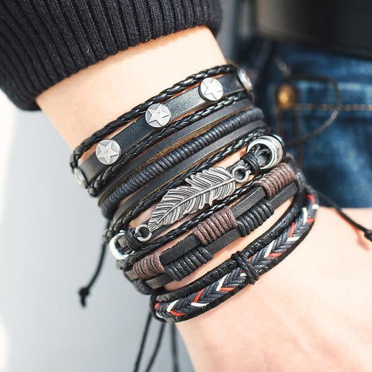 Multilayer Leather Bracelet  For Men 3094089377525