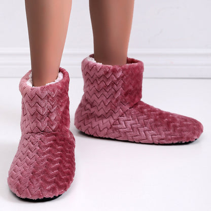 Flat Heel Deep Mouth Thick Bottom Red Slippers Boots 309b4fd7 b25e 4d4a 973f cfd89b93fe52