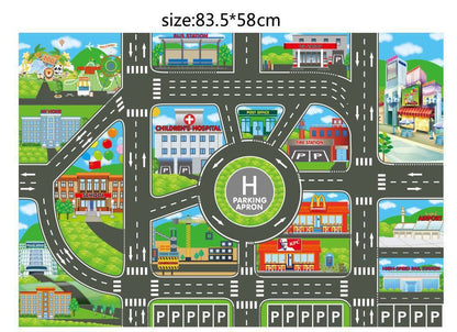 Nordic Style Parking Lot View Traffic Map Children'S Toy Car Portable Play Mat 309dd208 21dc 47de b34a 158a4abc3030