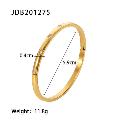 Fashionable And Versatile Gold-plated Stainless Steel Bracelets With Zirconia 30a671b5 b640 47bb 96b6 130500fbb406
