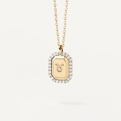 S925 Sterling Silver Twelve Constellation White Zircon Ladies' Pendant Necklace 30b6f23d 5747 48ab a31e 6a753f8d7a0a