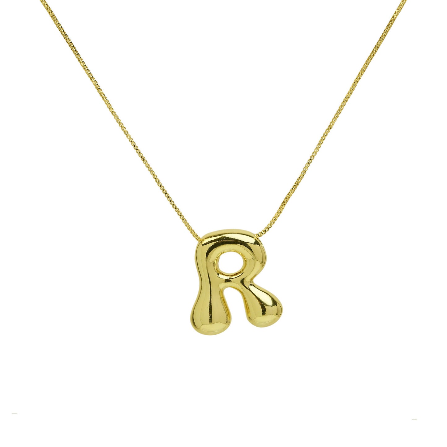 Brass Glossy Balloon English Letter Pendant Necklace 30c5857d aab2 4922 b8a9 dcd2614128b7