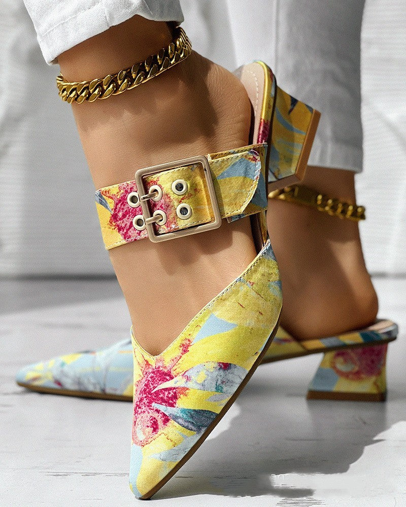 Women's Colorful Chunky Heel Sandals 30d74952 ae9e 42ec b101 621640d7ba21