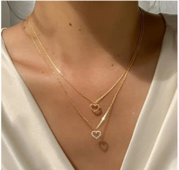 Trend Elegant Jewelry Crystal Love Letter Pendant Necklace Golden Color 30fcf8dc 4a01 471f 9a7b 8308d3427693