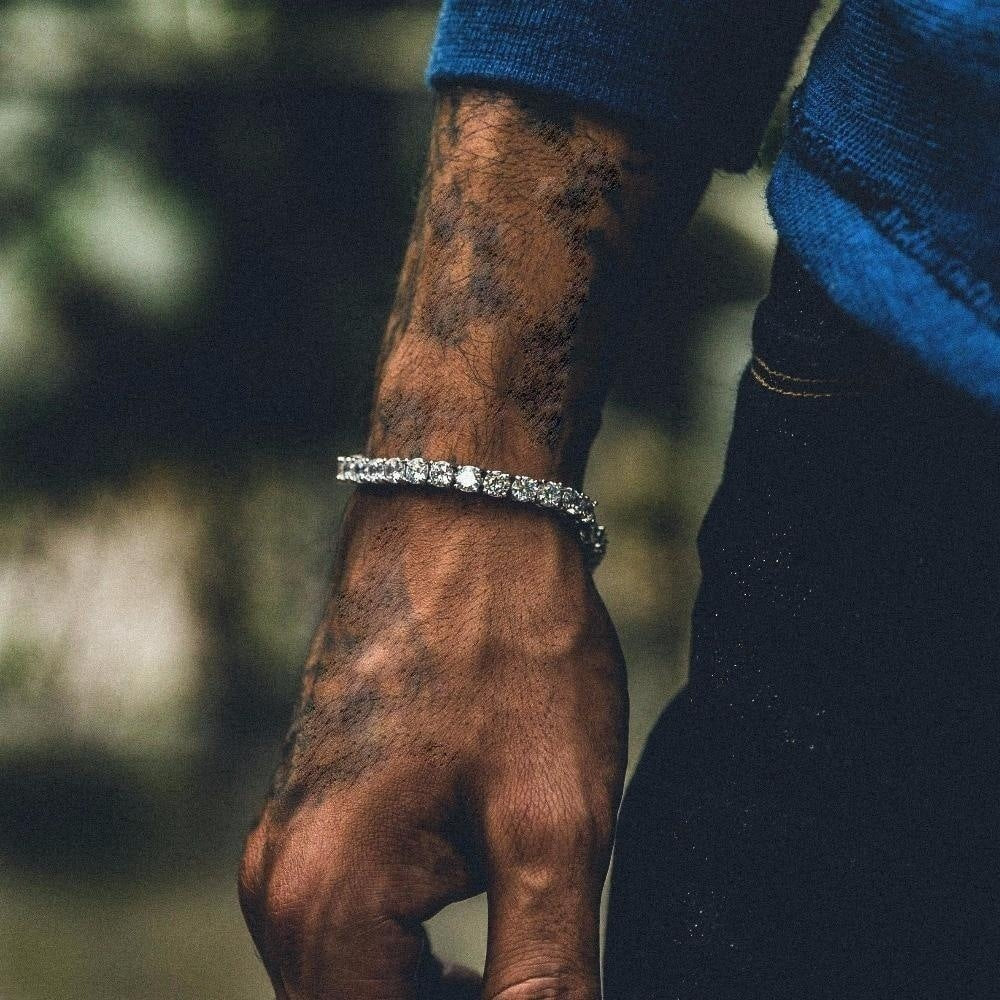Hip Hop Bracelet Iced Out Single Row Rhinestones Chain Bling Tennis Charm Bracelets Zirconia Bracelets Link Chain Jewelry 310