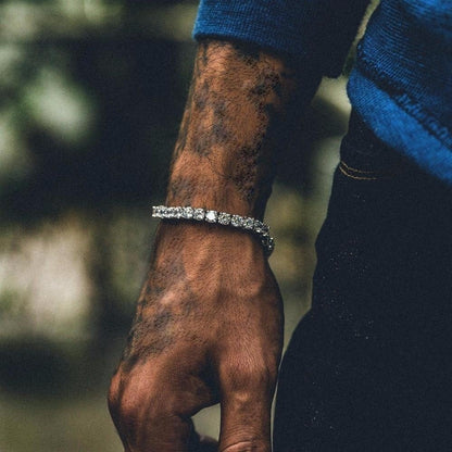 Hip Hop Bracelet Iced Out Single Row Rhinestones Chain Bling Tennis Charm Bracelets Zirconia Bracelets Link Chain Jewelry 310