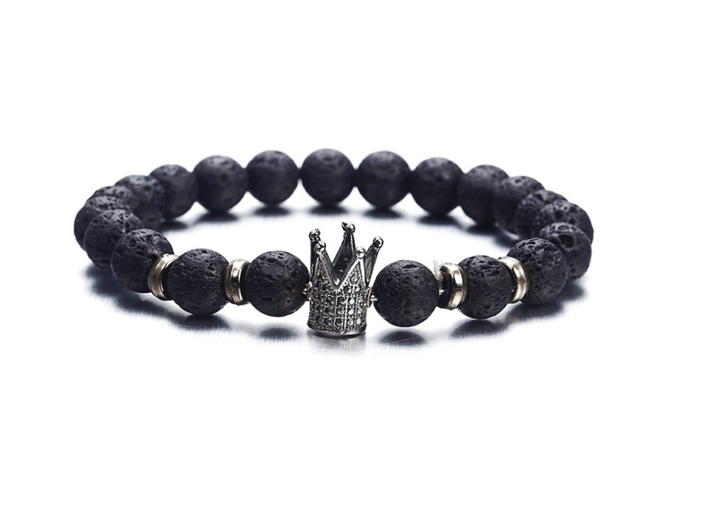 European and American fashion micro inlaid zircon crown bracelet volcanic stone acrylic bracelet 3107268317703