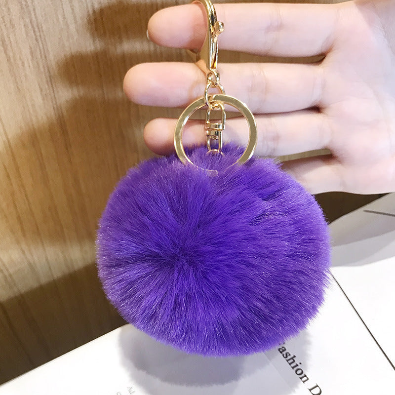 Imitated lazy rabbit fur ball car keychain pendant 310924941295