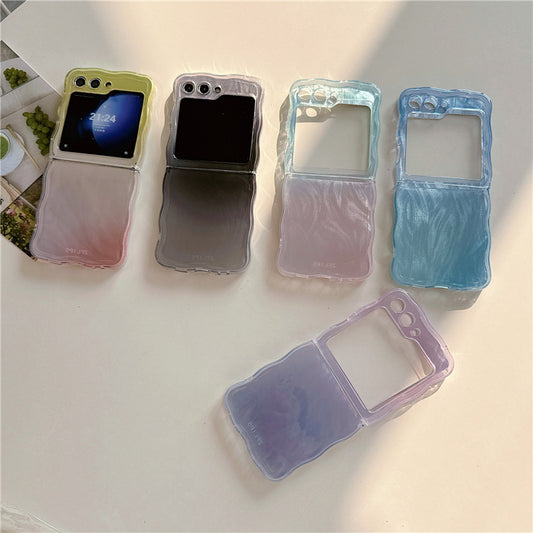 Feather Yarn Gradient Multicolor Zflip6 Folding Phone Case - 图片 1