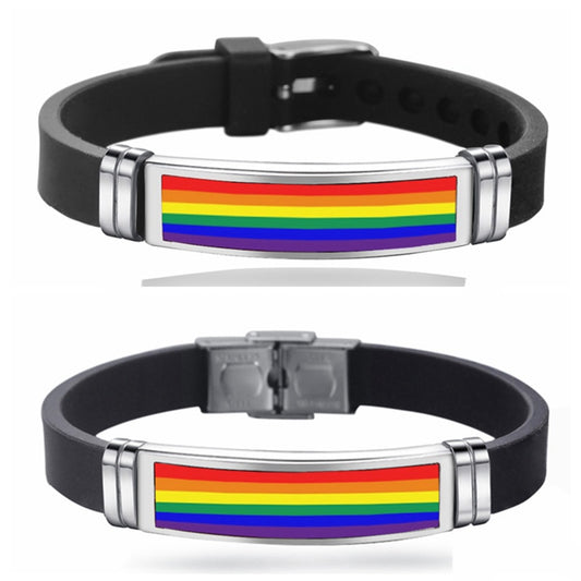Gay Pride Charm Bracelet Buckle Bracelet Rainbow 3114957602787