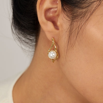 European And American Entry Lux Temperament Earrings Stainless Steel Geometric Pearl 3121bdc1 8f8a 445f a972 7ba5e67f132f