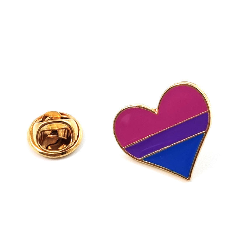 Heart shaped letter badge love rainbow brooch 3122136862377