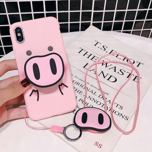 Compatible With  Compatible With , Funny Cartoon PigCase For  X XS Max XR Case For7 6s 8 8 Plus Cover Cute Nose Soft Back Cas