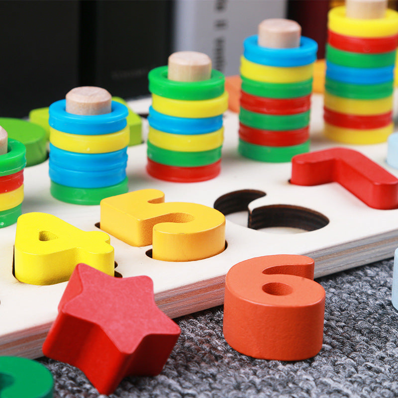 3 in 1 Early Educational Geometry Number Matching Montessori Wooden Toys - HD Wireless Product #5