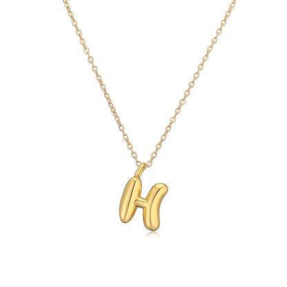 Copper Plated Gold 26 English Letters Pendant Necklace Niche Personality Clavicle Chain 3128bb83 6a39 476d bca2 c767c6132015