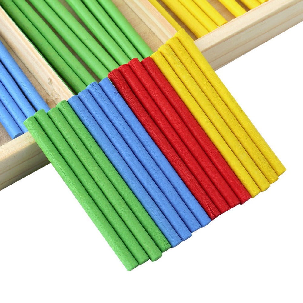 Math Manipulatives Wooden Counting Sticks Intelligence Montessori Math Wooden Color Calculation Education Enlightenment Toy 3