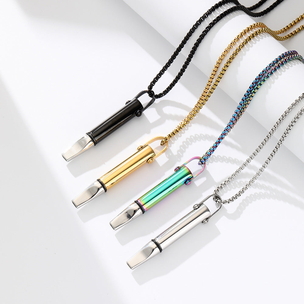 Breathing Resistance Whistle Necklace Round Tube Built-in Cotton Core 31364b0c 27db 4c14 952c 4cfa75cfc0e2