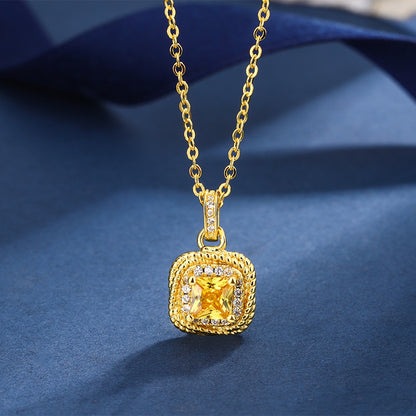 High-grade Ring Necklace Ear Stud Ornament Colored Gems Set Three-piece Set