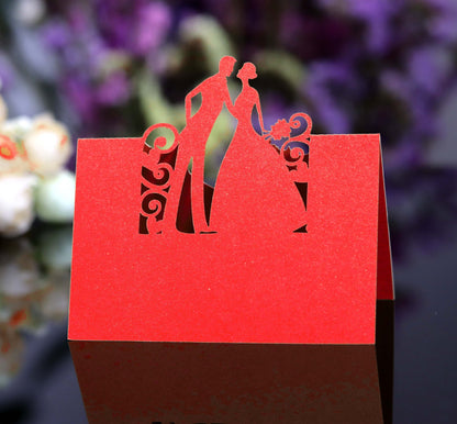 Wedding Bridegroom Bride Seat Card Laser Hollow Name Table Card Blue Name Sign-in Desk 3147f1b6 4b15 48b5 9fd7 971de838942a