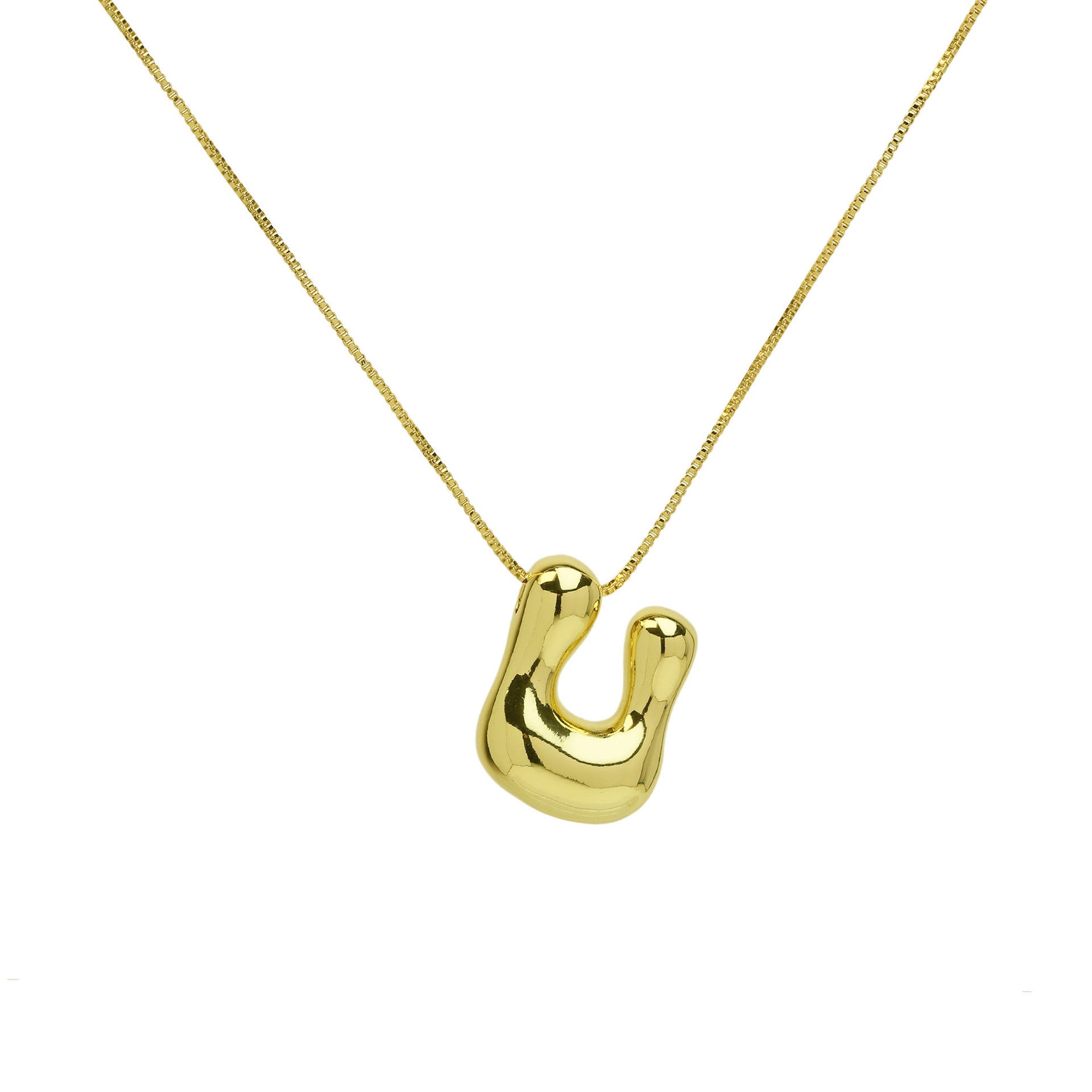Brass Glossy Balloon English Letter Pendant Necklace 314c70ee 6a29 4db0 a594 ec1942dd101e