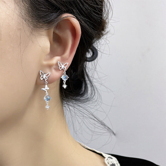 Moonstone Butterfly Earrings Long Light Luxury Asymmetric 314f9e0e 3b66 46b3 a5d4 a219dba6886d