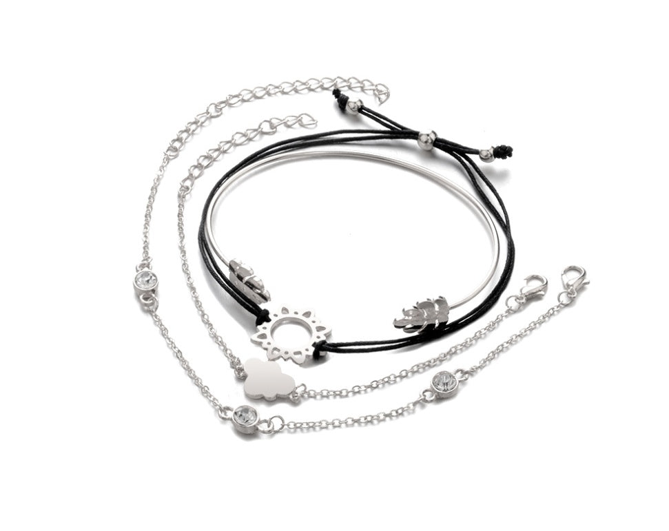 Modyle   Gold Color Crystal Wedding Bracelets Set CZ Stone Heart Bracelets Bangles For Woman 3150428218402