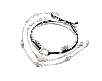 Modyle   Gold Color Crystal Wedding Bracelets Set CZ Stone Heart Bracelets Bangles For Woman 3150428218402
