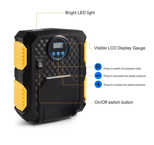 Digital Tire Inflator - DC 12 Volt Car Portable Air Compressor 31583479027442