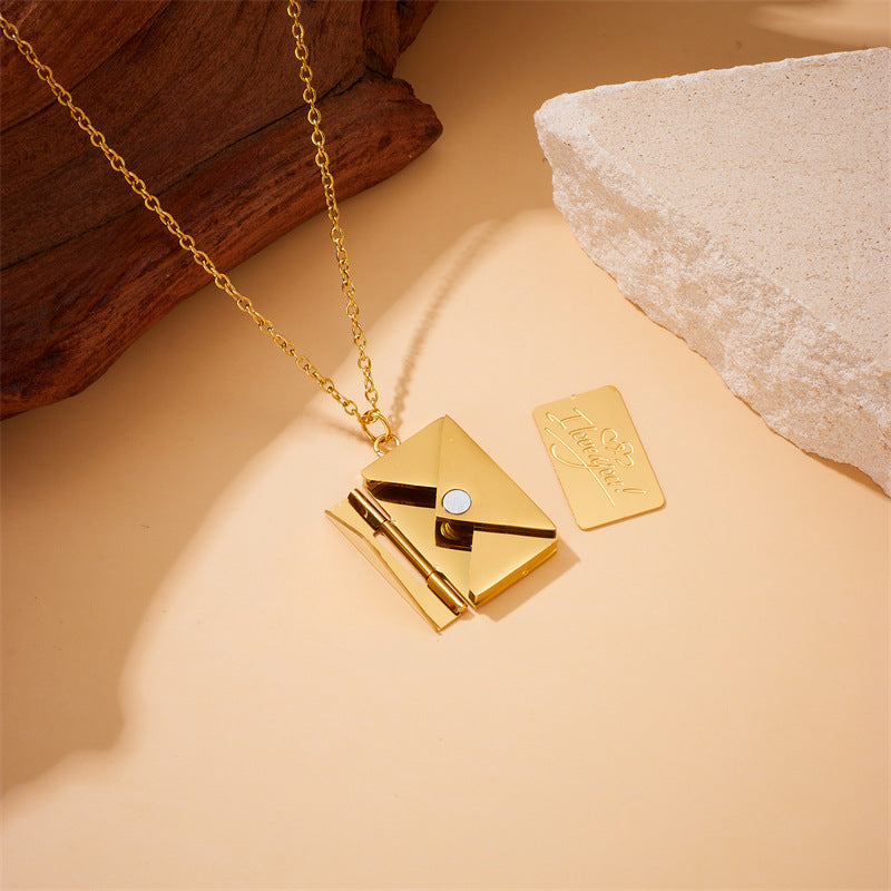 Simple Personality Envelope Pendant Necklace Fashion Retro 315996e8 a057 42ee b159 1b5c87c8f0eb