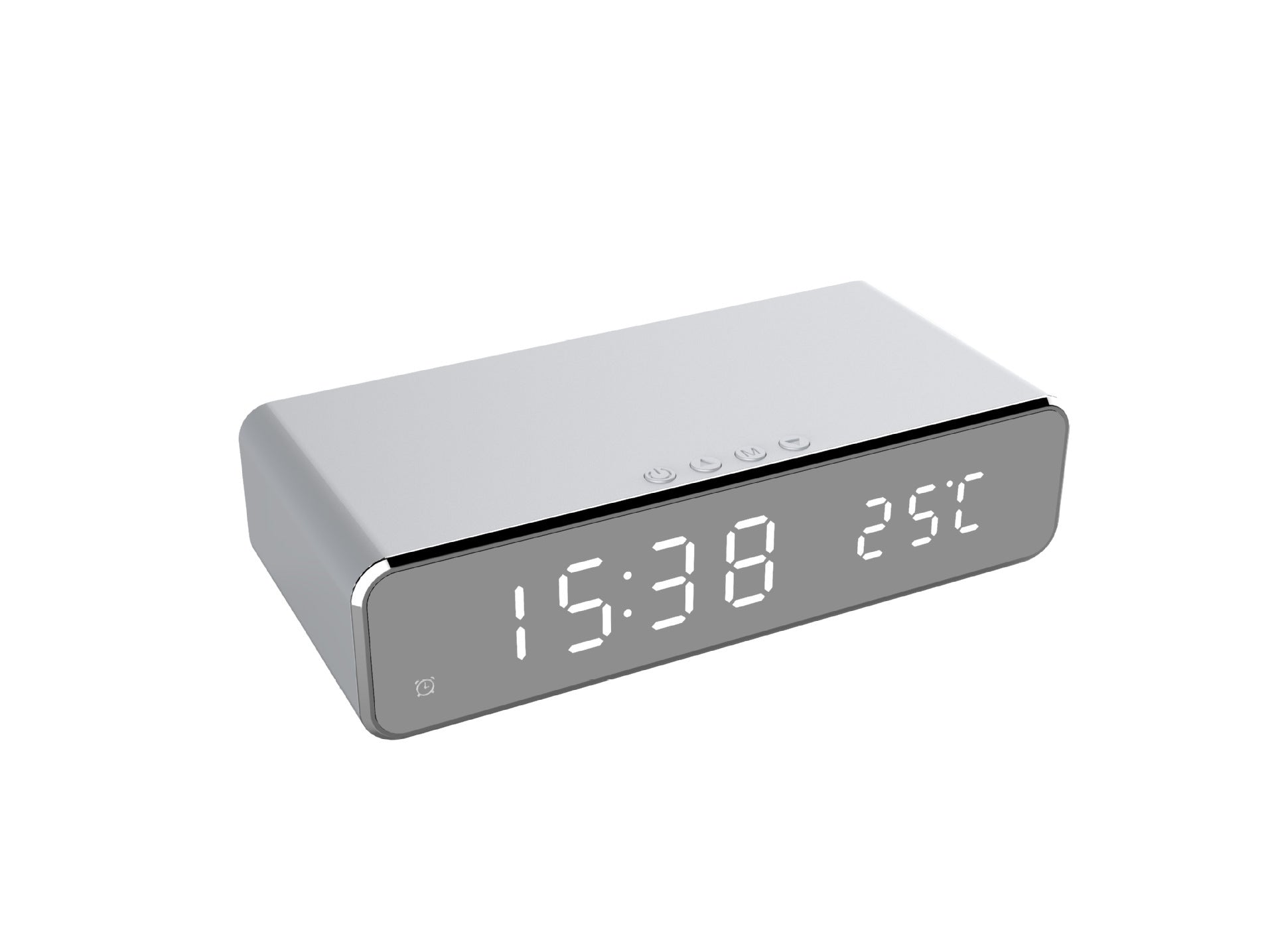 LED Electric Alarm Clock With Wireless Charger Desktop Digital Despertador Thermometer Clock HD Mirror Clock Watch Table Decor - 图片 5