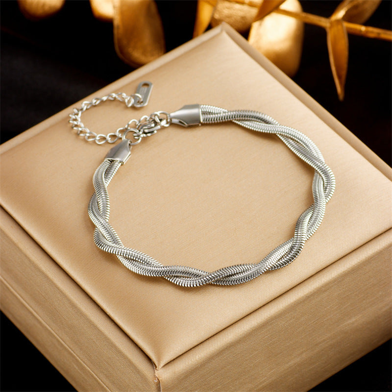 Stainless Steel Gold Plated Punk Fashion Double Layer Bracelet For Women Girl Snake Chain Party Luxury Jewelry 3160c8d5 ba9c 