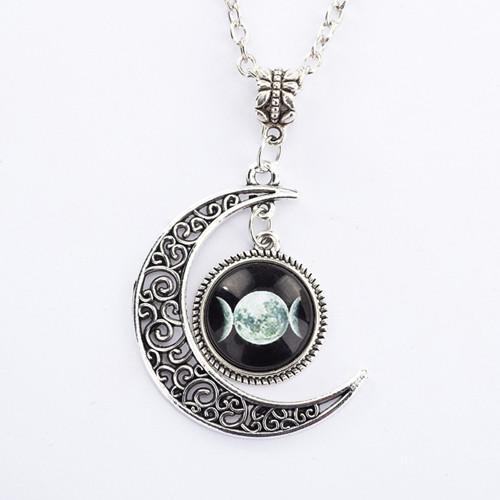 TRIPLE MOON GODDESS PENDANT NECKLACE 3162318970134